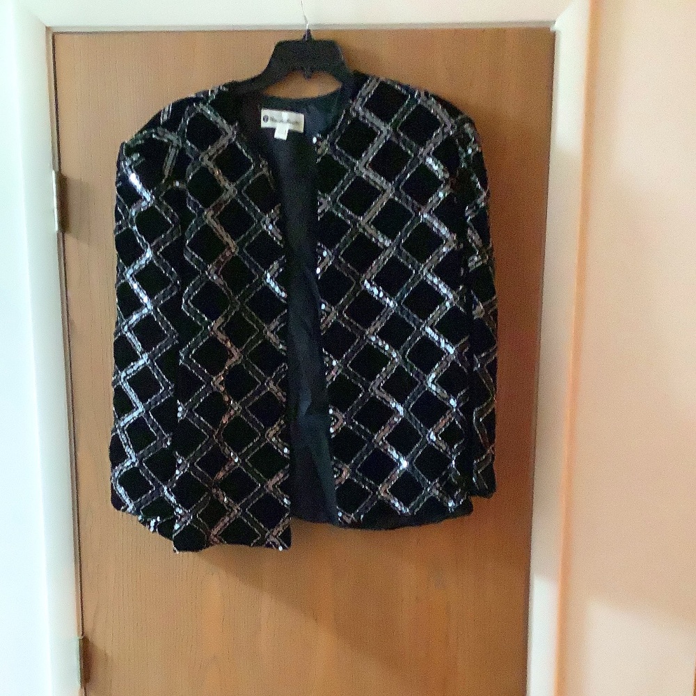 Yves De Madrix Beautiful Black & Silver Jacket Sz 2x